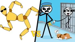 RAGDOLL BREAK : Kick Master vs RUBBER PUZZLE STEALING (Thief Puzzle) Very Funny Games,Part#275.