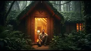Building a House in the Jungle (ASMR) | Silent Survival Shelter