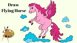 draw flying horse || coloring pages || drawing for kids || creative drawing || coloring