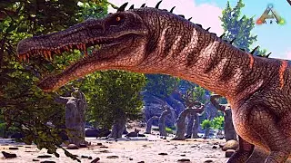 Ark: Survival Evolved - Crystal Isles E43 - Trying to TAME a Baryonyx with a Slingshot?