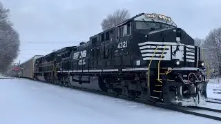Chasing NS 310 Manifest Train with NS 1066 From Silver Springs, NY to Cameron, NY 1-18-21