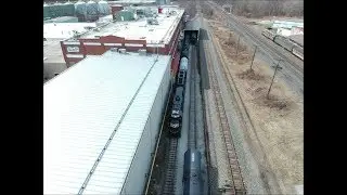 RP-E4C Slug Unit Leads C62 Working Welch's North East (Drone Shot)