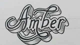 初心者向け簡単3Dカリグラフィーネームの描き方 / 紙にアートを描くステップバイステップ 29