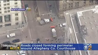 Large Police Presence Surrounds Courthouse For Rosfeld Trial