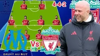 Today's Match ~ Marseille Vs Liverpool Potential 4-4-2 Line up with Salah in UCL Matchday 7 