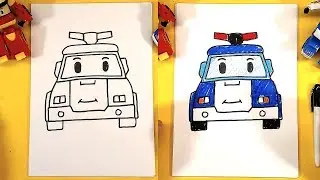 Coloring Robocar Poli / How to Draw / for Kids