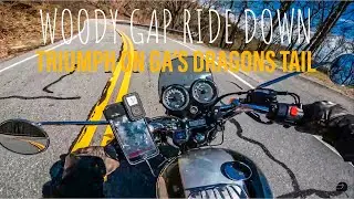 Woody Gap Ride Down on GA&rsquo;s Dragons Tail | Triumph Bonneville T100 | GoPro Hero 10 Superview