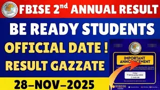 Fbise Ssc 2nd Annual Examination Result Date Official Notification | Fbise Result Gazzate 