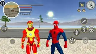 S&uuml;per Kahraman Demir Adam Oyunu - Flying Iron Rope Hero Vegas Gangster City #2 - Android Gameplay