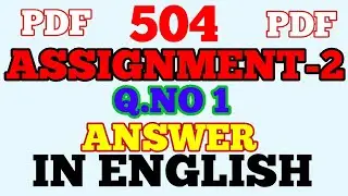 NIOS D.EL.ED COURSE 504 ASSIGNMEN-2 ANS OF Q.NO.1 IN ENGLISH.