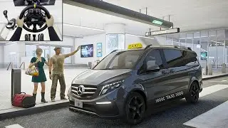 GTA 5 - Luxury Private Mini Bus Taxi Job to Airport | Steering Wheel Gameplay