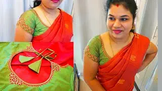 Pot Neck Blouse l Aari Work with Normal Needle and Aari Needle Stitching l Vaanavil World