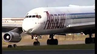 RARE VISITOR ; DOUGLES DC-8-62H    ARROW  AIR  N8969U , departure Ostend Airport , year 2000