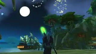 Enjoying the firework display in Booty Bay