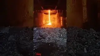 Slag produce for the Electric Arc Furnace 👍#arcfurnace #slag #metal #iron .