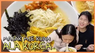 COOKBANG & MUKBANG : JANCHI-GUKSU WITH STIR-FRIED KIMCHI & APPLE MANGO SMOOTHIE | AMELICANO
