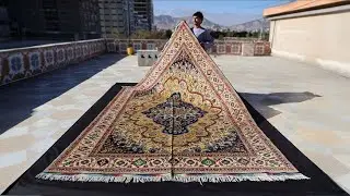 9x12 Cream & Navy Persia Medallion Rug