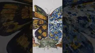 Futuristic Art: Mixed Media Butterfly Created with AI Generator