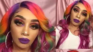 🍹Tropical Pre Colored Human Hair Wig From  Aaliyah Gynnise Hair Collection / Wand Curls Tutorial