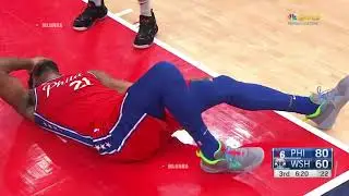 Joel Embiid Goes Down In Pain After Nasty Knee Injury vs. Wizards