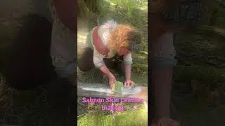 Processing salmon skin for leather making!￼