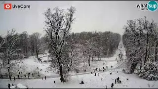 Maksimir pod snijegom! Sanjkanje i dječja radost kod Vidikovca, timelapse  Live Cam Croatia