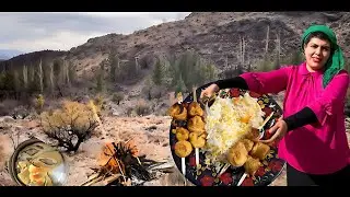 Cooking Orange Chicken Roll Kebab & Walnut Cinnamon Bread in the Nature