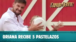 Oriana recibe 5 pastelazos en su cara | ¿Ganar o Servir? | Canal 13