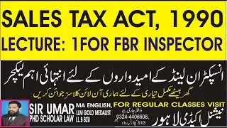 SALES TAX ACT 1990, LECTURE 1