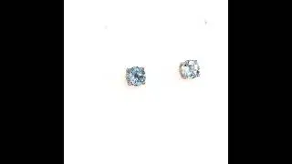 NATURAL AQUAMARINE STUD EARRINGS 14K WHITE GOLD 1.0 CTW CERTIFIED $590 111539