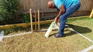 Making backyard cricket pitch