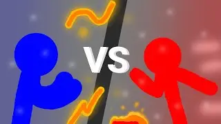 Stickman battle animation / blue VS red