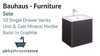 Bauhaus - Solo 50 Vanity Unit & Cast Mineral Marble Basin Graphite - SO5500DGR SO0511SRW