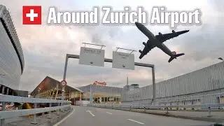 Around Zurich Airport (4K) ✈️ – Driving in Switzerland