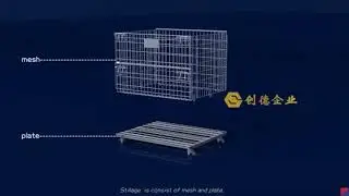Wire mesh container folding box stacking galvanized storage bin