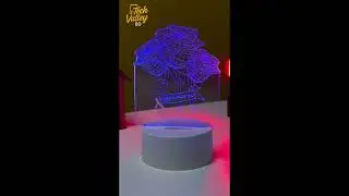 3D Creative LED Night Lamp | Acrylic Table Lamp | Side Table Lamp for Bedroom | Anniversary Rose