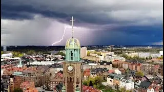 Lightning over Engelbrektskyrkan, Stockholm
