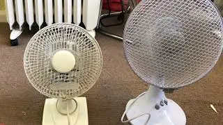 2011 Argos value 7 inch white oscillating desk fan VS Tesco 9 inch oscillating white desk fan