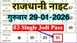 Rajdhani Night Trick Today 29-01-2026 Rajdhani Night Chart Rajdhani Fix Open And Jodi Rajdhani Panel