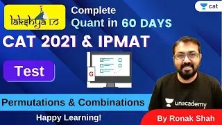 LAKSHYA 1.O | CAT 2021 & IPMAT | Quiz on Permutations Combinations l Ronak Shah