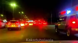Night road driving from Ajman Karama to sharjah Muweilah | night view of Ajman city