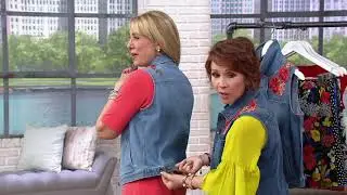 GRAVER Susan Graver Hi Stretch Denim Vest with Embroidery on QVC