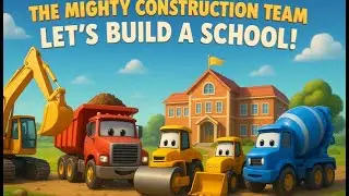 🚜 The Mighty Construction Team &ndash; Let&rsquo;s Build a School! 🏫💪 | Fun Vehicle Song for Kids 🚧🎶