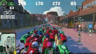 Zwift Epic Race - Navig8 (A) - Setting Jakob up for the bunch sprint