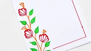 Simple and easy said bordar designs for project work #borderpattern #sideborderdesign #simple #art 