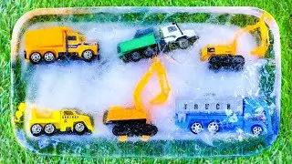 Kids Toy, Toy Truck, Toy Excavator, Police Bike toys cleaning by Water || Toy review