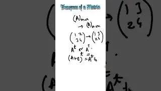 Transpose of a Matrix #matrix #transposematrix #drcolleger