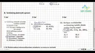 1.15 Tarkibning doimiylik qonuni A. Molekulyar va nomolekulyar tuzulishli moddalar