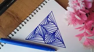 How to draw triangle spiral drawing || Geometric pattern 