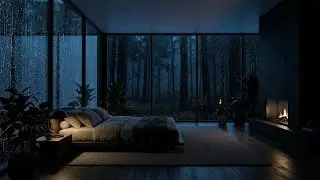 Dreamy Vibes: Rain Sounds from Cozy Glass Cabin with Fireplace for Deep Restful Sleep 🌧️💤